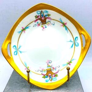 Antique HandPainted Pickard Fine China Small Plate/Bowel Floral Design Gold Trim